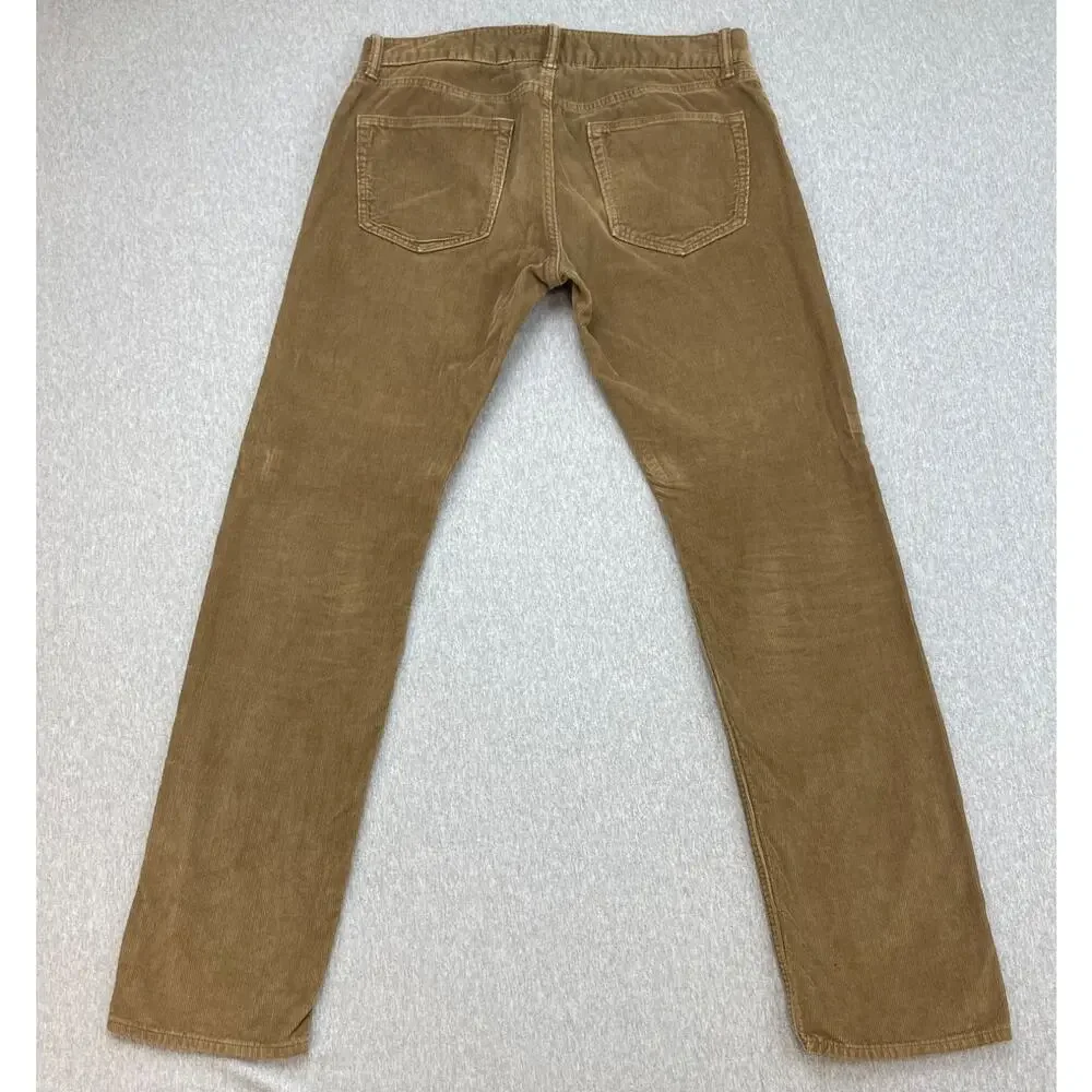 Banana Republic Pants Mens 31 x 32 Brown 100% Pima Cotton Corduroy Slim Straight